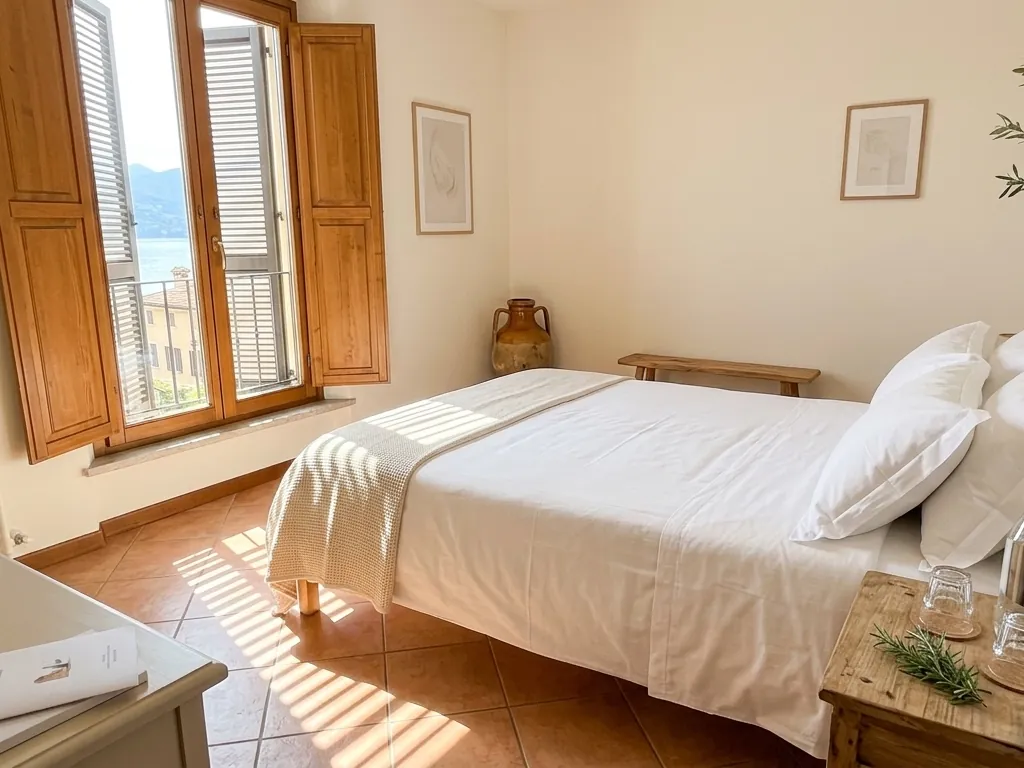 Camera di un Airbnb a Salò pronta per il check-in dopo il turnover PerfectClean